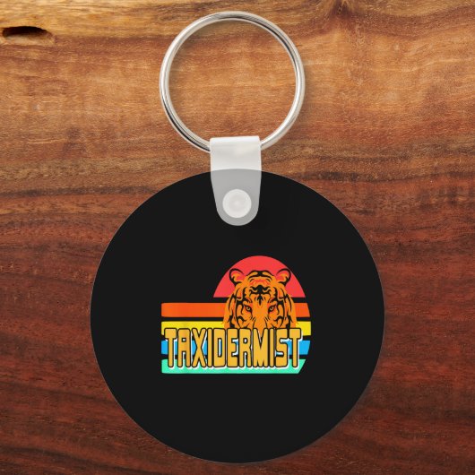 Taxidermist Tiger Preservation Retro Wildlife Natu Sleutelhanger (Voorkant)