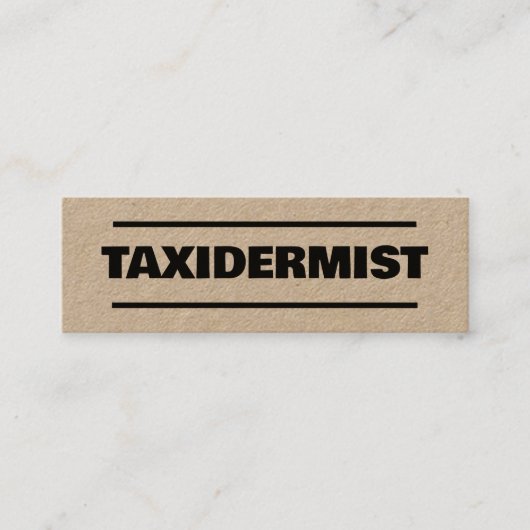 Taxidermy Kraft Mini Visitekaartje (Voorkant)