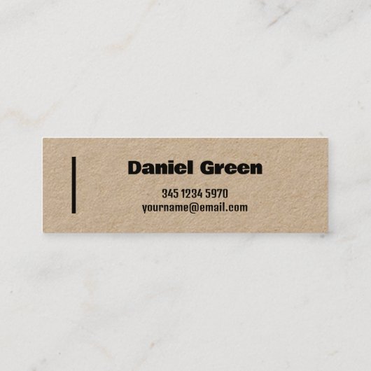 Taxidermy Kraft Mini Visitekaartje (Achterkant)