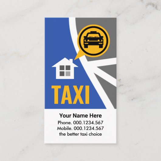 Taxikaart Route Cab Service Visitekaartje (Voorkant)