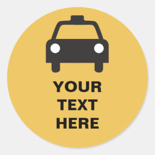 Taxipictogram met aangepaste tekst Transport stick Ronde Sticker