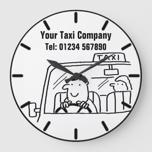 Taxi's en autohire Cartoon Grote Klok (Voorkant)