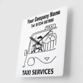 Taxi's en autohire Cartoon Vierkante Klok (Hoek)