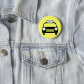 Taxi's in zwart-wit ronde button 5,7 cm (In situ)