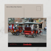 Taxi's naar Phnom Penh Cambodja Briefkaart (Voorkant / Achterkant)