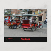 Taxi's naar Phnom Penh Cambodja Briefkaart (Voorkant)