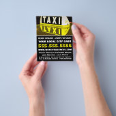 Taxischild Reflectie, Taxibedrijf en Prijslijst Flyer (Hand)