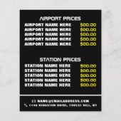 Taxischildreflectie, Taxi Cab-bedrijf en Prijslijs Flyer (Achterkant)