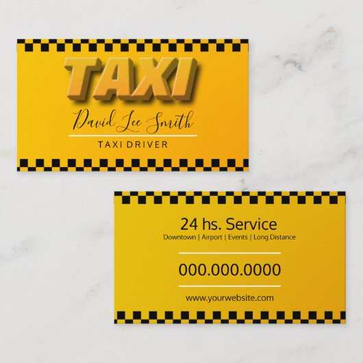 Taxista / Servicio Cab Visitekaartje (Voorkant / Achterkant)