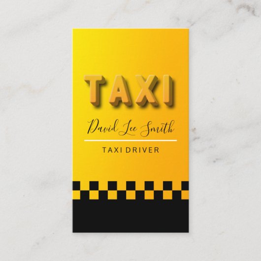 Taxista / Servicio Cab Visitekaartje (Voorkant)