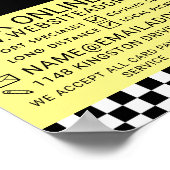 Taxistation, taxibusfirma Adverteren Poster (Hoek)