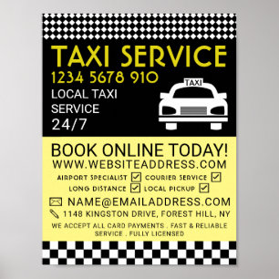 Taxistation, taxibusfirma Adverteren Poster