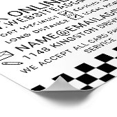 Taxistation, taxibusfirma Adverteren Poster (Hoek)