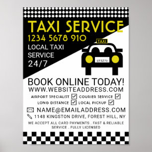 Taxistation, taxibusfirma Adverteren Poster