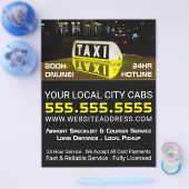 Taxisymbool, taxibedrijf met prijstabel flyer (Enkel)