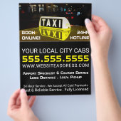 Taxisymbool, taxibedrijf met prijstabel flyer (Hand)