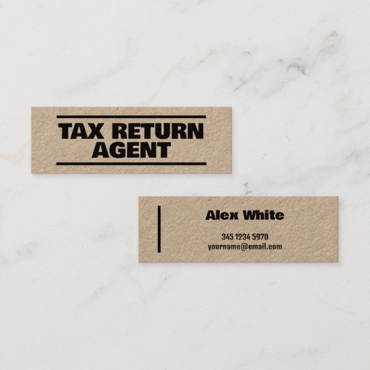 Taxvoorbereiding Kraft Mini Visitekaartje (Voorkant / Achterkant)