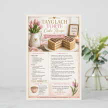 Tayglach Torte Cake, Roze Bloemige Rustieke Boerde