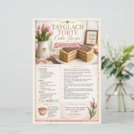 Tayglach Torte Cake, Roze Bloemige Rustieke Boerde