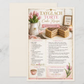Tayglach Torte Cake, Roze Bloemige Rustieke Boerde (Voorkant / Achterkant)