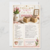 Tayglach Torte Cake, Roze Bloemige Rustieke Boerde (Voorkant)