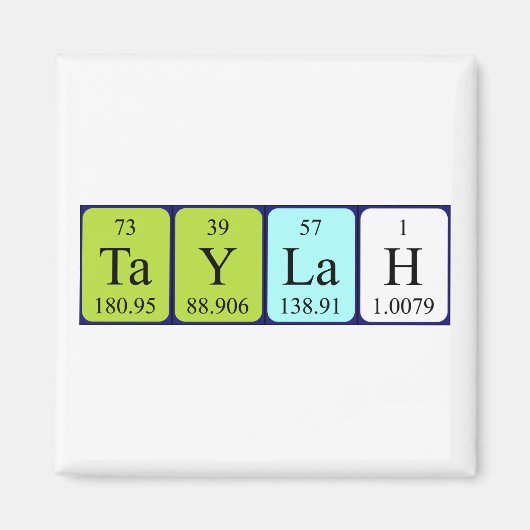Taylah periodieke lijstnaam magnet (Voorkant)