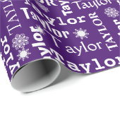 TAYLOR Aangepaste naam met sneeuwvlokken Cadeaupapier (Rol Hoek)