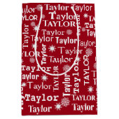 TAYLOR Aangepaste naam met sneeuwvlokken Medium Cadeauzakje (Voorkant)