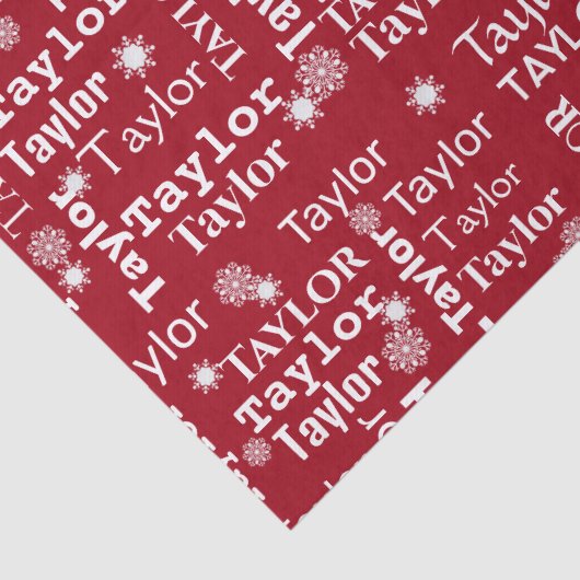 TAYLOR Aangepaste naam met sneeuwvlokken Tissuepapier (Detail)