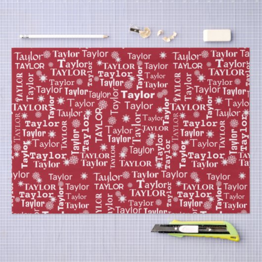 TAYLOR Aangepaste naam met sneeuwvlokken Tissuepapier (Craft)