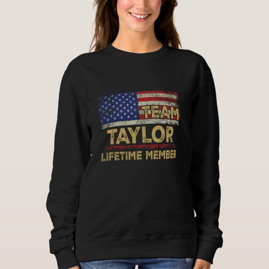 Taylor Achternaam Shirt Team Taylor Levenslang Lid (Voorkant)