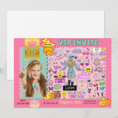 TAYLOR B-DAY THEMA VIP FOTO UITNODIGING VOOR MEISJ (Voorkant / Achterkant)