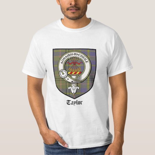 Taylor Clan Crest Badge Tartan T-shirt (Voorkant)