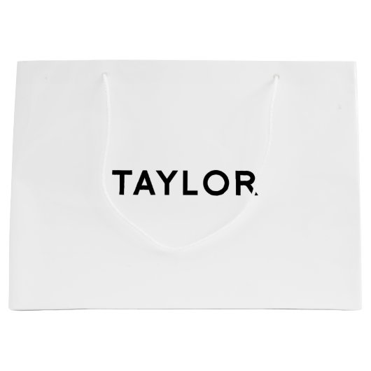 Taylor Elegant Gift Bag in zwart-wit Large Cadeautasje (Voorkant)