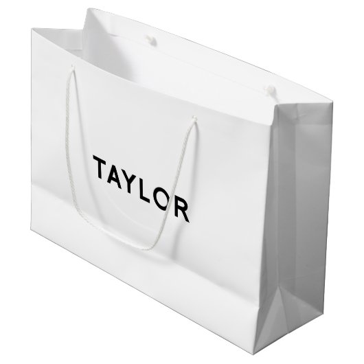 Taylor Elegant Gift Bag in zwart-wit Large Cadeautasje (Voorkant Gekanteld)