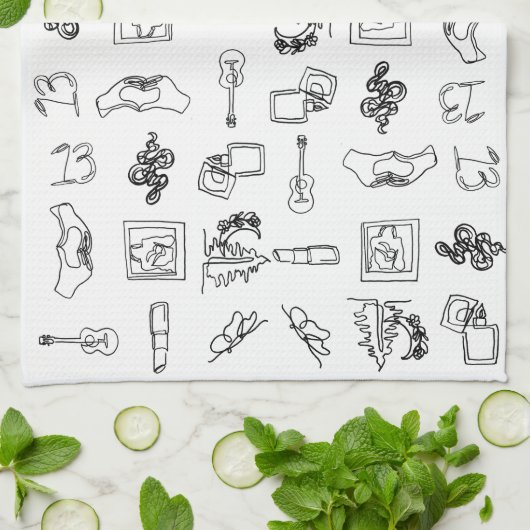 Taylor Eras Line Drawing Kitchen Towel Theedoek (Gevouwen)