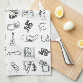 Taylor Eras Line Drawing Kitchen Towel Theedoek (Quarter Fold)