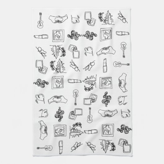 Taylor Eras Line Drawing Kitchen Towel Theedoek (Verticaal)