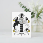 Taylor Family Crest Briefkaart (Staand voorkant)
