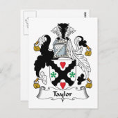 Taylor Family Crest Briefkaart (Voorkant / Achterkant)