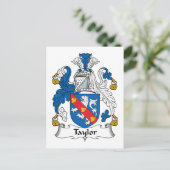 Taylor Family Crest Briefkaart (Staand voorkant)