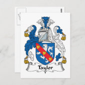 Taylor Family Crest Briefkaart (Voorkant / Achterkant)