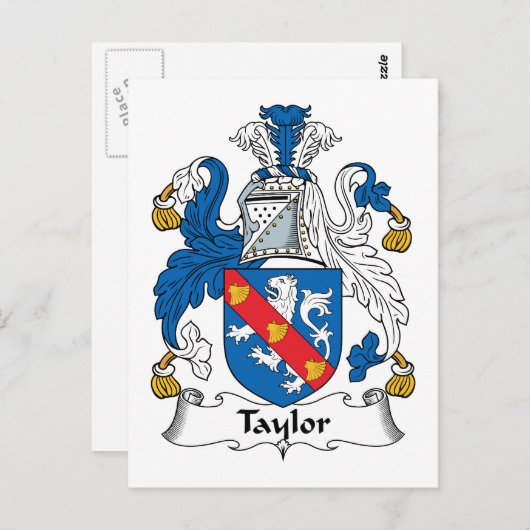 Taylor Family Crest Briefkaart (Voorkant / Achterkant)