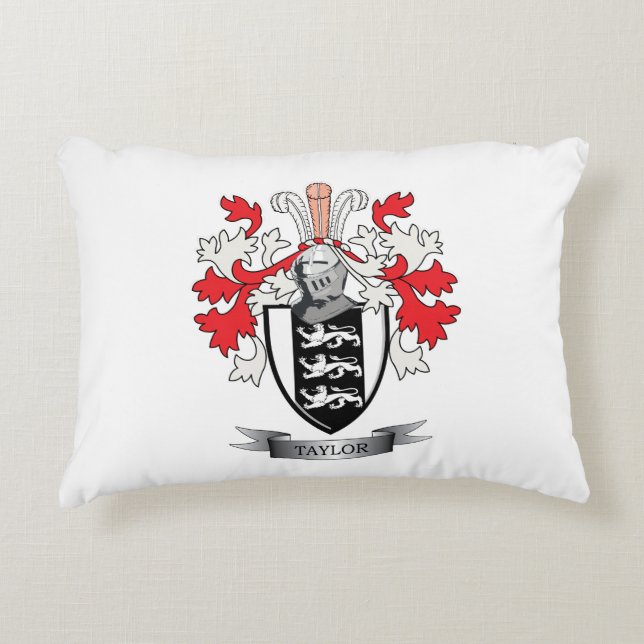 Taylor Family Crest Coat of Arms Accent Kussen (Voorkant)