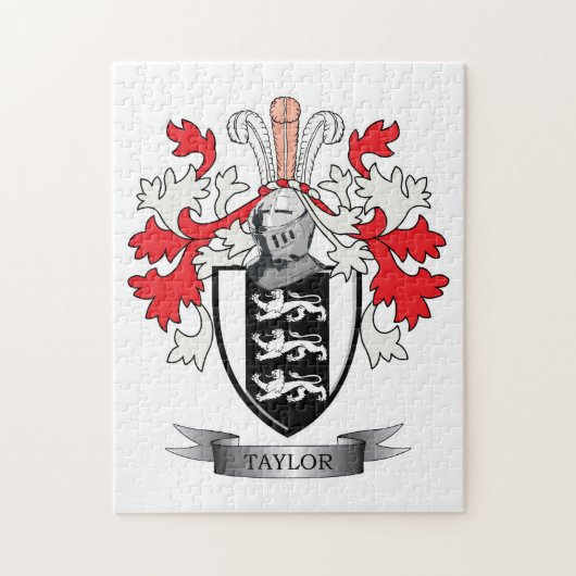 Taylor Family Crest Coat of Arms Legpuzzel (Verticaal)