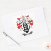 Taylor Family Crest Coat of Arms Vierkante Sticker (Envelop)