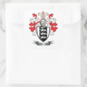 Taylor Family Crest Coat of Arms Vierkante Sticker (Tas)