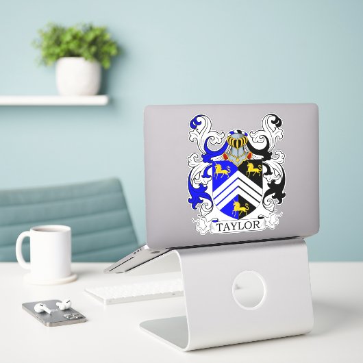 Taylor Family Crest Sticker (Laptop op bureau)