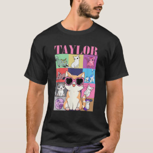 Taylor Gepersonaliseerde Cat Birthday Party Uni T-shirt