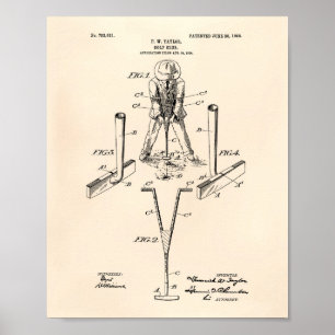 Taylor Golf Club 1905 Patent Art - Old Peper Poster